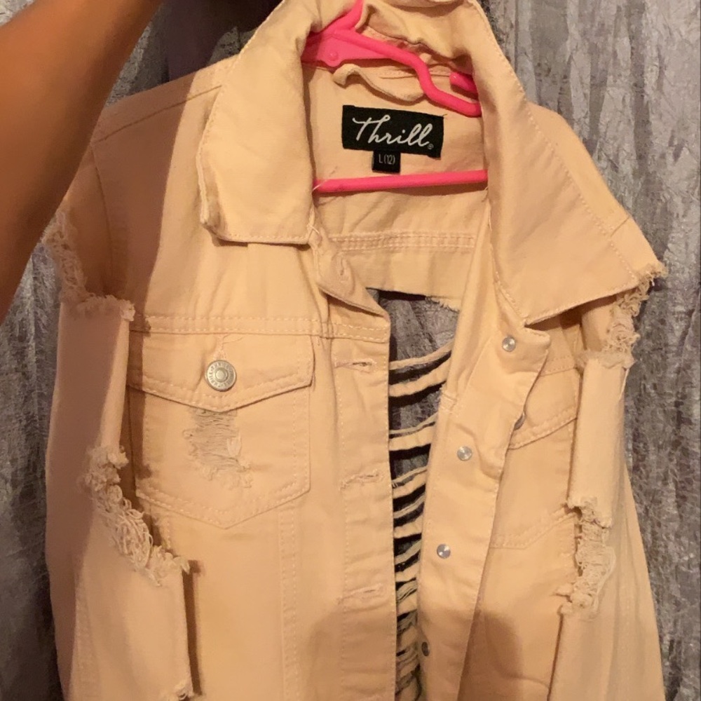 distressed jean jacket